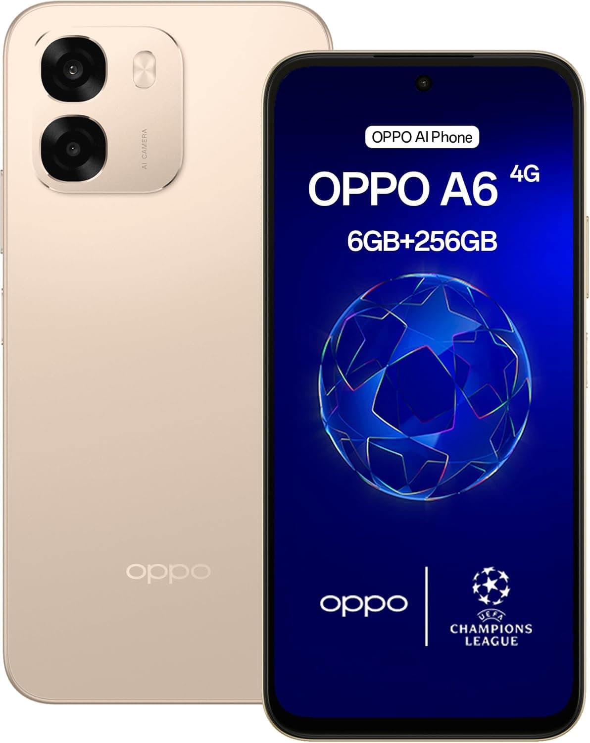 OPPO A6 Smartphone, 6 GB de RAM y 256 GB de Almacenamiento, Dorado Aurora