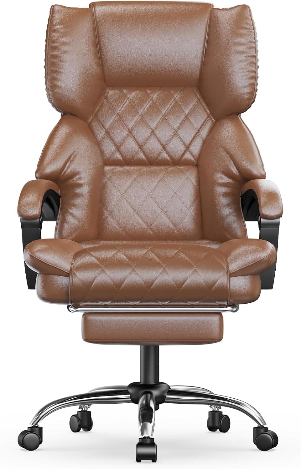 naspaluro Silla de Oficina Ejecutiva con Reposapiés, Respaldo Alto, Marrón