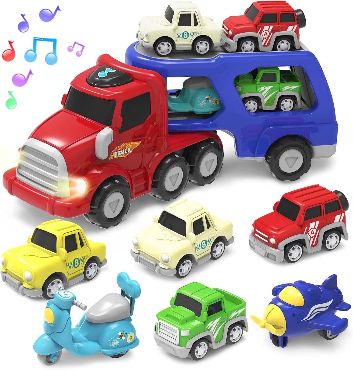 Camion de Juguete para Niños,Juguetes Niños 2 Años,7 en 1 Coches de Juguetes