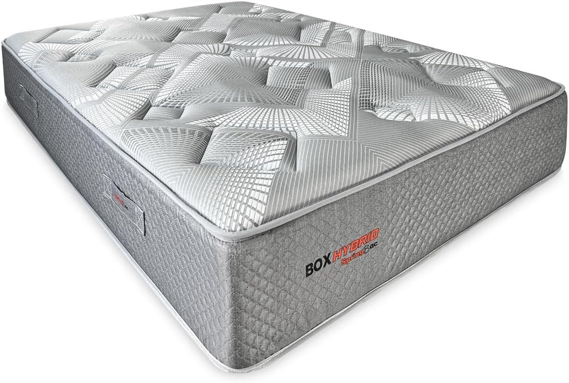 Duérmete Online - Colchón Viscoelástico Híbrido Box Hybrid con Núcleo de Muelles Ensacados, Confort Óptimo, Grosor 26cm, Firmeza Intermedia, Antiácaros Antibacteriano e Hipoalergénico 80 x 200