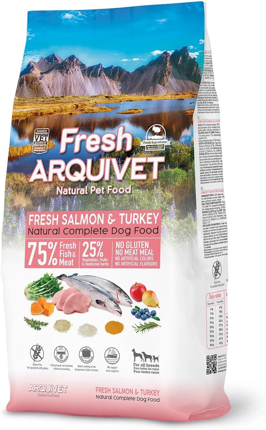 Arquivet Fresh Salmon & Turkey 10 Kg Pienso semihúmedo de salmón y Pavo
