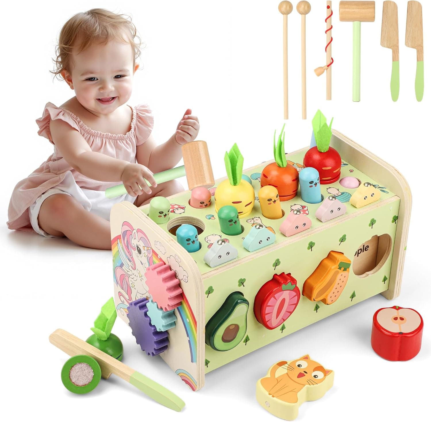 Mieryd 10 in 1 Juguetes Montessori, Juego Niña Bebe Madera Xilofono