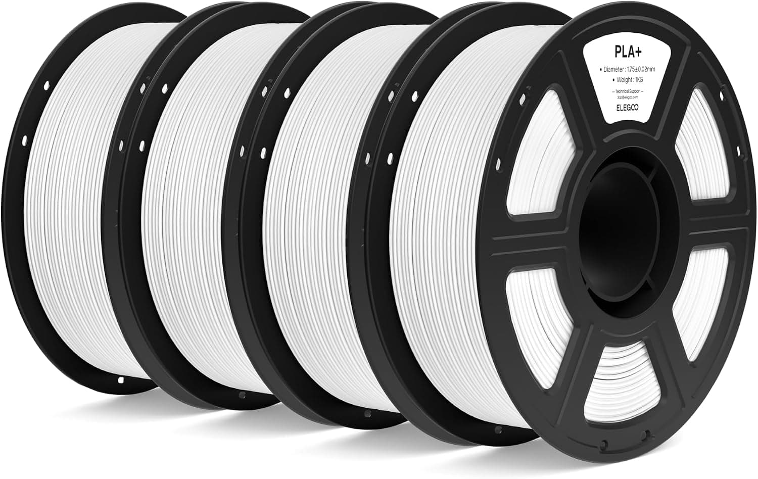 ELEGOO Filamento PLA+ 1.75 4KG Blanco