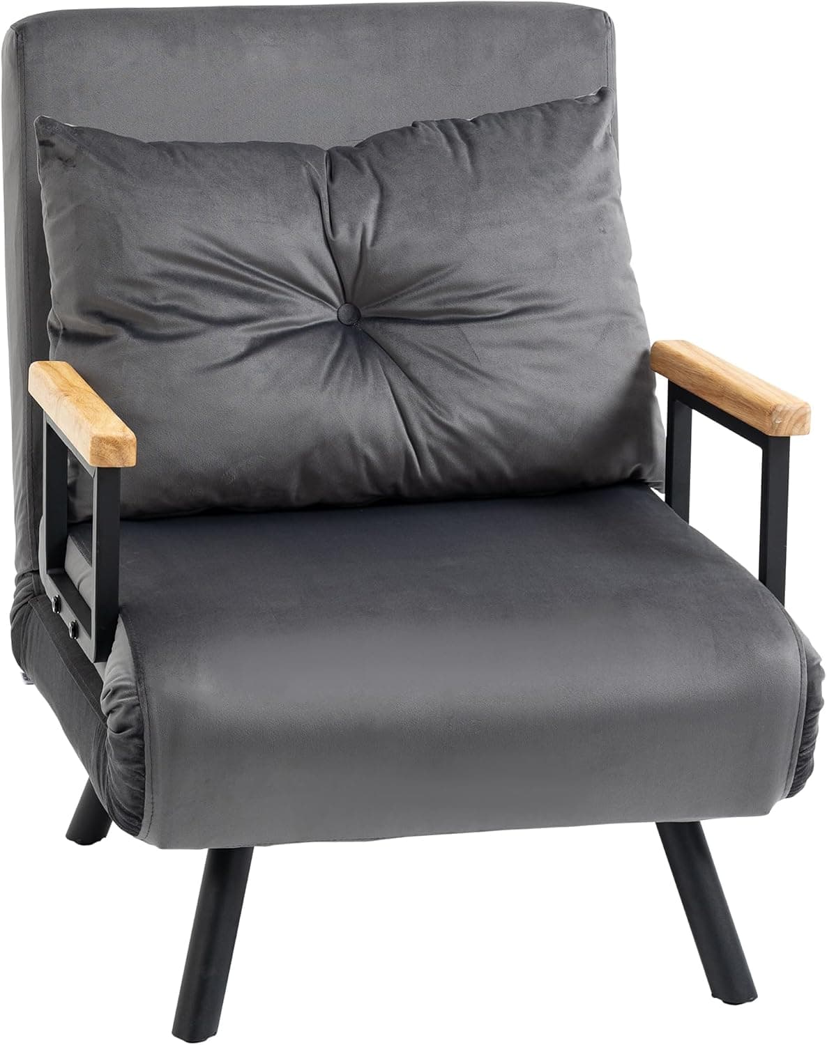 HOMCOM Sofá Cama de 1 Plaza 4 en 1 Plegable 63x73x81 cm Gris