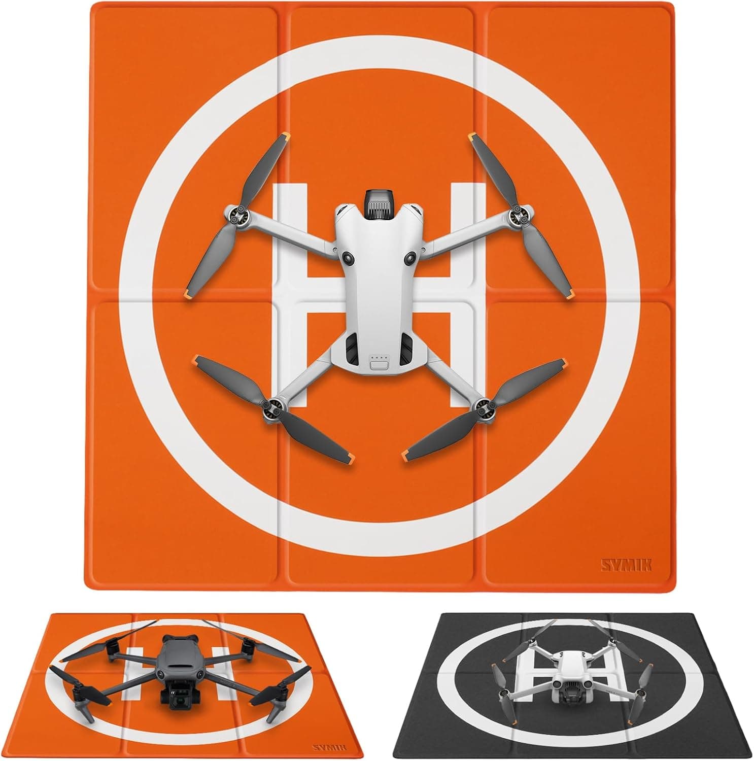 SYMIK LP500 Plataforma De Aterrizaje Drones 20''/50cm, Landing Pad (2x3 pliegues) De Plegado Rápido Resistente Al Agua para DJI Mini 4K/Mini 4 Pro/Mini 3 Pro/Mini 2 SE/Mini SE, Air 3S/3/2S/ Air 2