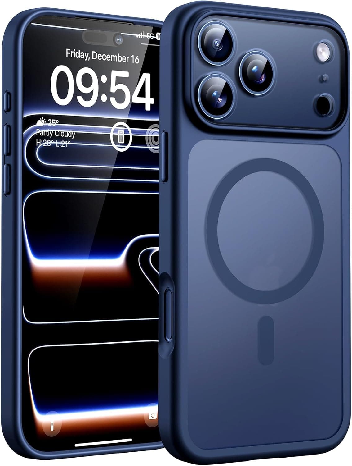 TOCOL Funda para iPhone 17 Pro MAX, Compatible con MagSafe, Azul Marino