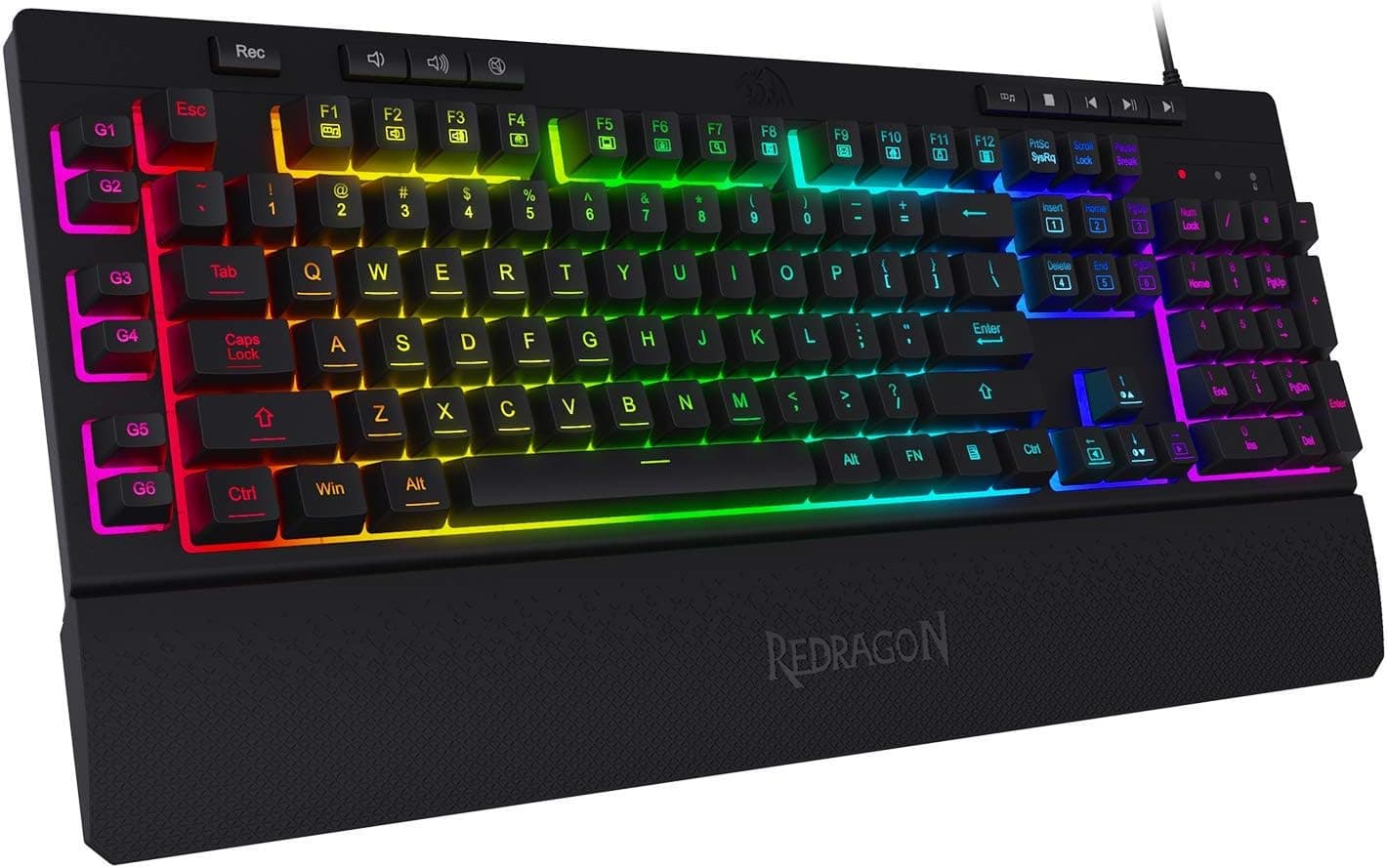 Redragon K512 Teclado Membrana Gaming RGB 6 Teclas Macro Multimedia