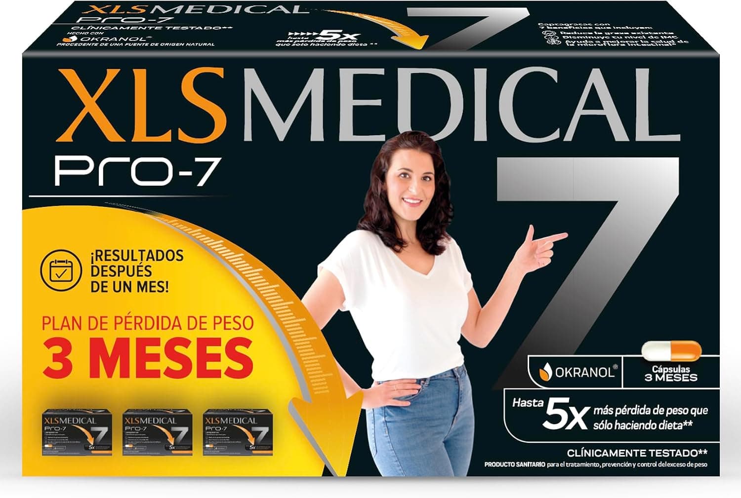 XLS Medical Pro-7, para Adelgazar, 540 Cápsulas (3 Meses)