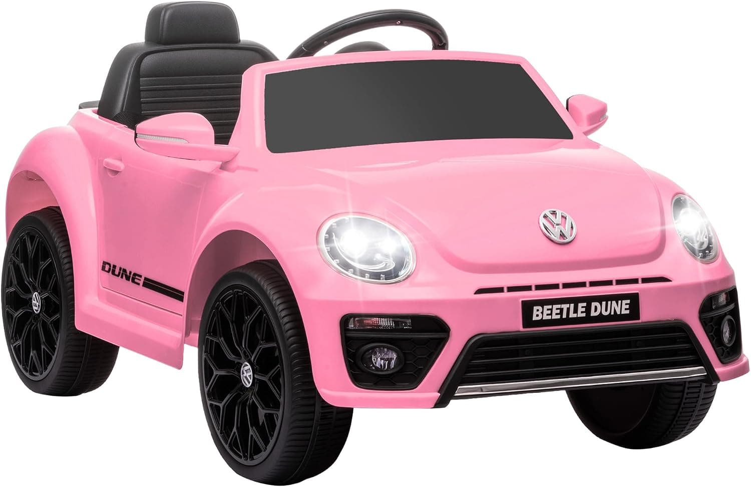 AIYAPLAY Coche Eléctrico para Niños de +3 Años Volkswagen Beetle 12V Rosa