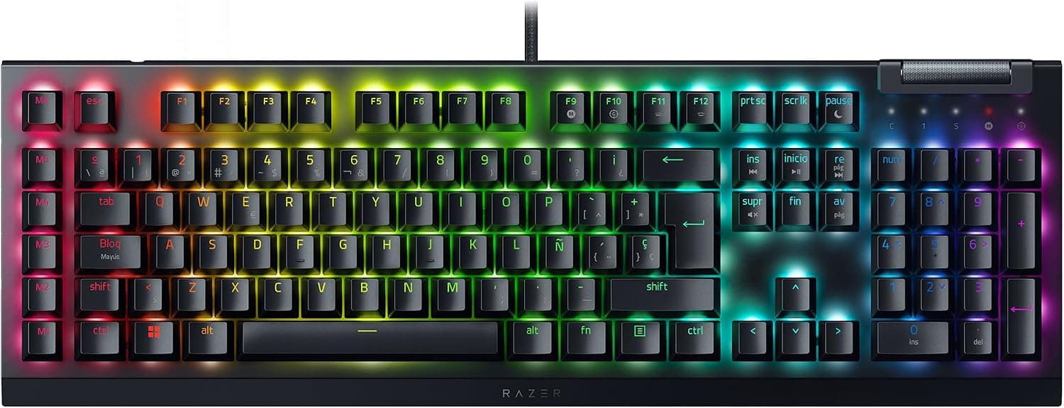 Razer BlackWidow V4 X - Teclado mecánico Gaming (Switches mecánicos Amarillos, 6 Teclas Macro dedicadas, Teclas de ABS de Doble inyección, Chroma RGB) QWERTY Teclado ES | Negro