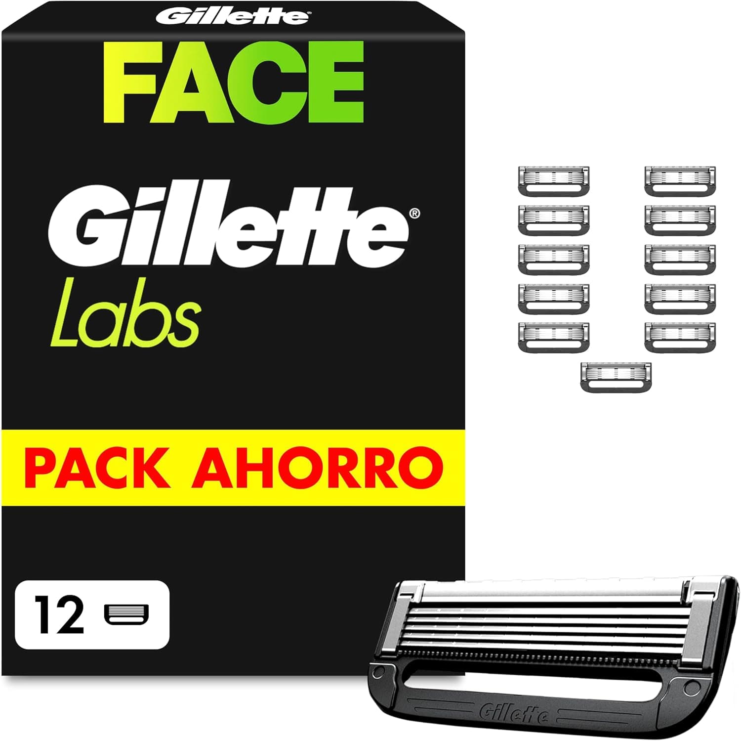 GilletteLabs Cuchillas de Afeitar Hombre, Pack de 12