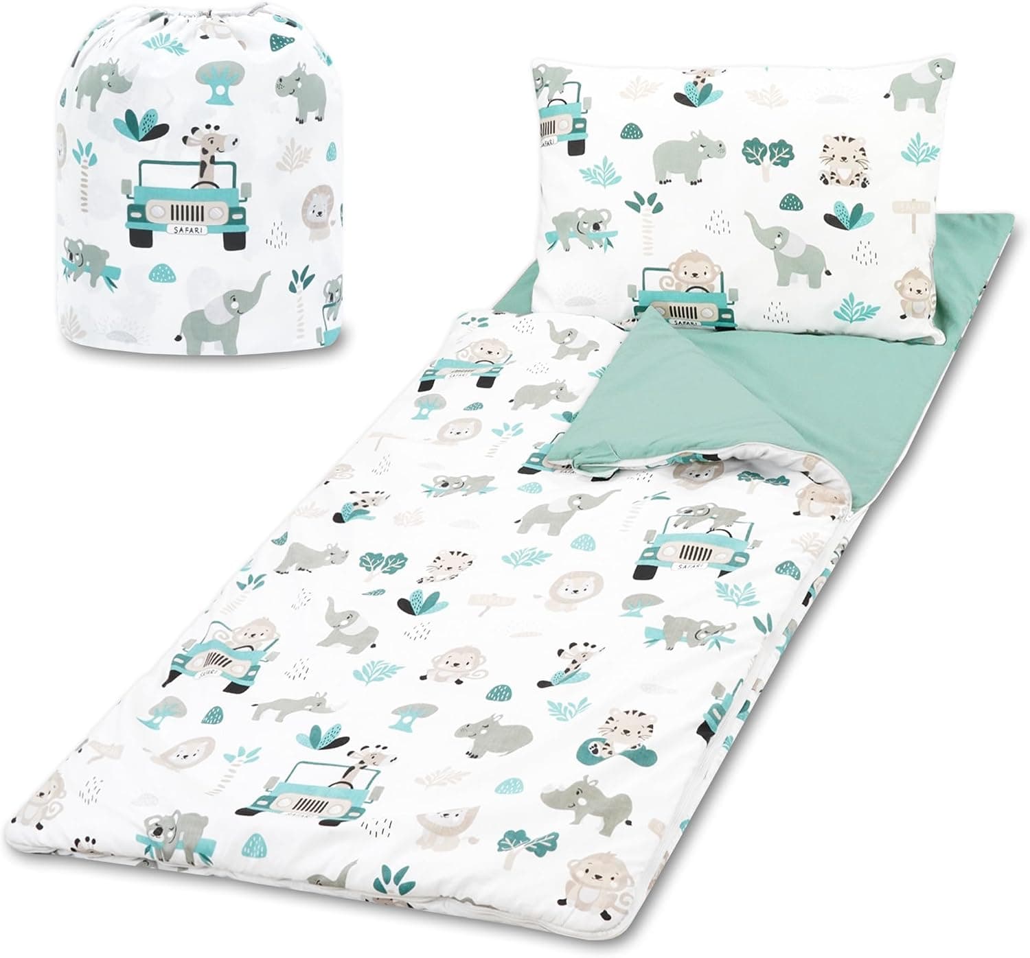 Totsy Baby Saco de Dormir Niños 140x75 cm con Almohada y Cremallera – Saco Dormir Infantil para Guardería Colegio & Noche Fuera de Casa – Interior Algodón 3-7 años