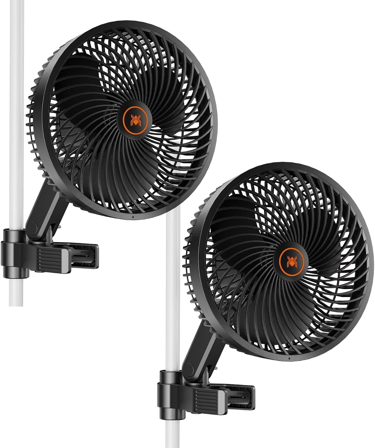 SPIDER FARMER Ventilador de cultivo clip, motor EC, 10 velocidades, clase de protección IP-44 Ventilador de cultivo oscilante con clip 10W ventilador con clip tienda de cultivo, 2pcs