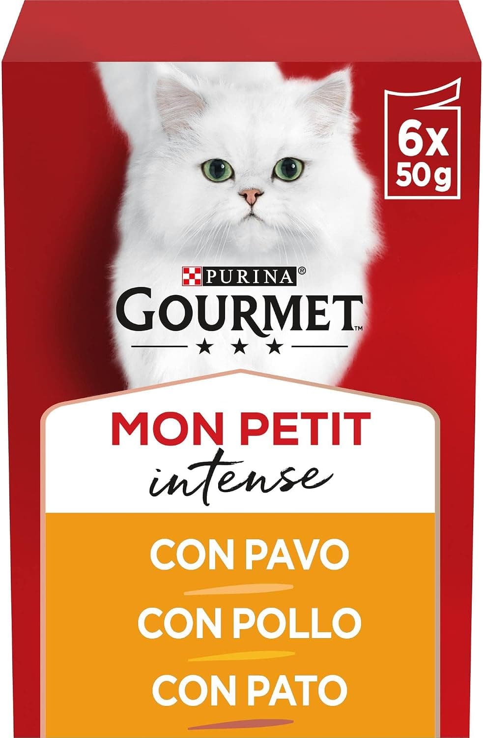 GOURMET Mon Petit, Comida Húmeda para Gato Adulto, Trocitos en Salsa, Surtido de Pavo, Pollo y Pato, 8 Packs de 6 Sobres de 50 g. (48 sobres)