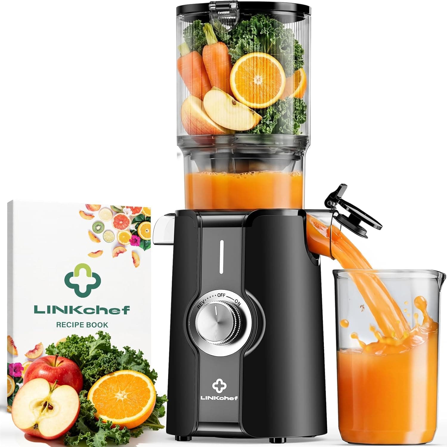 LINKChef extractor de zumos y verduras en frío 200 W, boca 115 mm