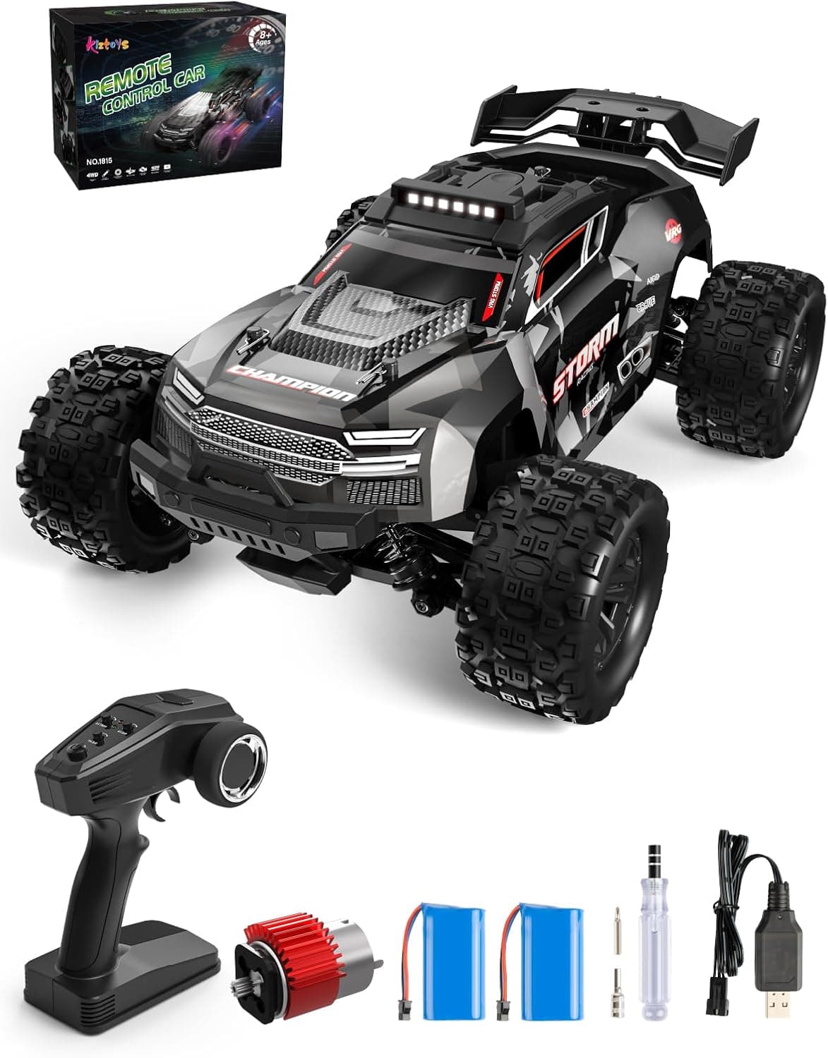 Kiztoys Coche Teledirigido 2,4 GHz RC Todoterreno 1:18 4WD, 40 km/h