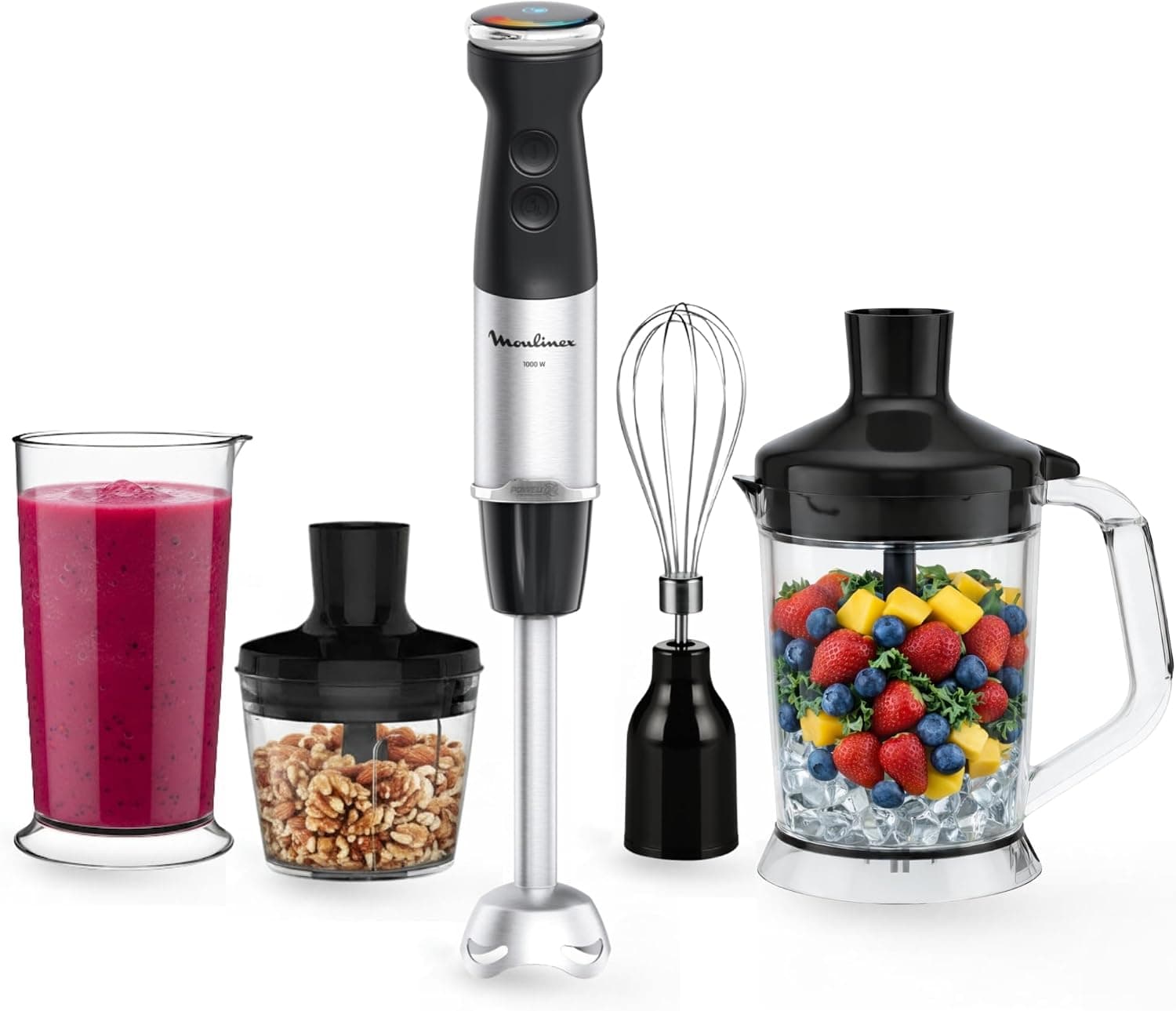 Moulinex Quickchef, Batidora Mano 1000W Powelix Accesorios 5 en 1