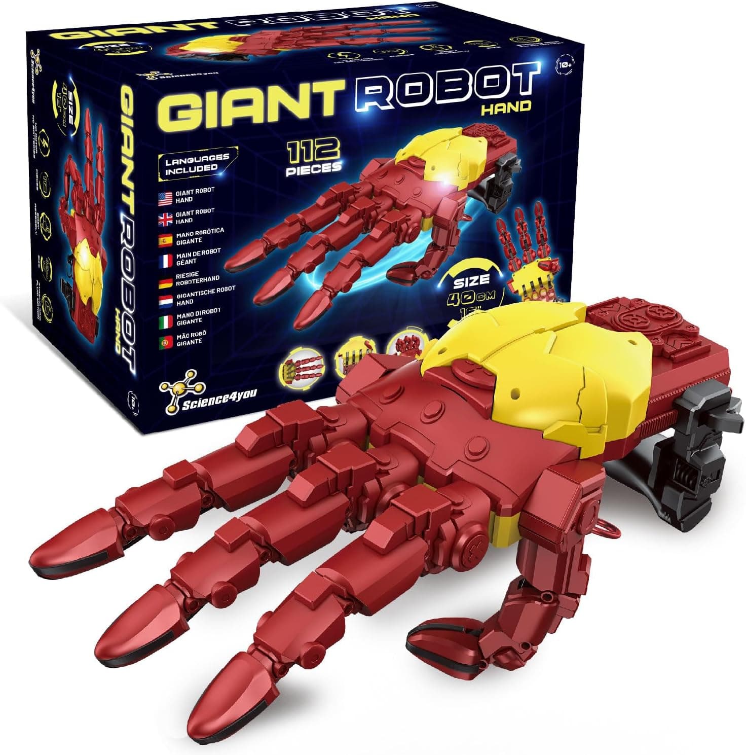 Science4you Kit de Mano Hidráulica Cyborg - Construye tu Propia Mano Robótica Gigante con 112 Piezas, Juguetes Stem Iron, Regalo de Robots Kits de Modelismo para Niños y Niñas de 10 11 12 13 14+ años