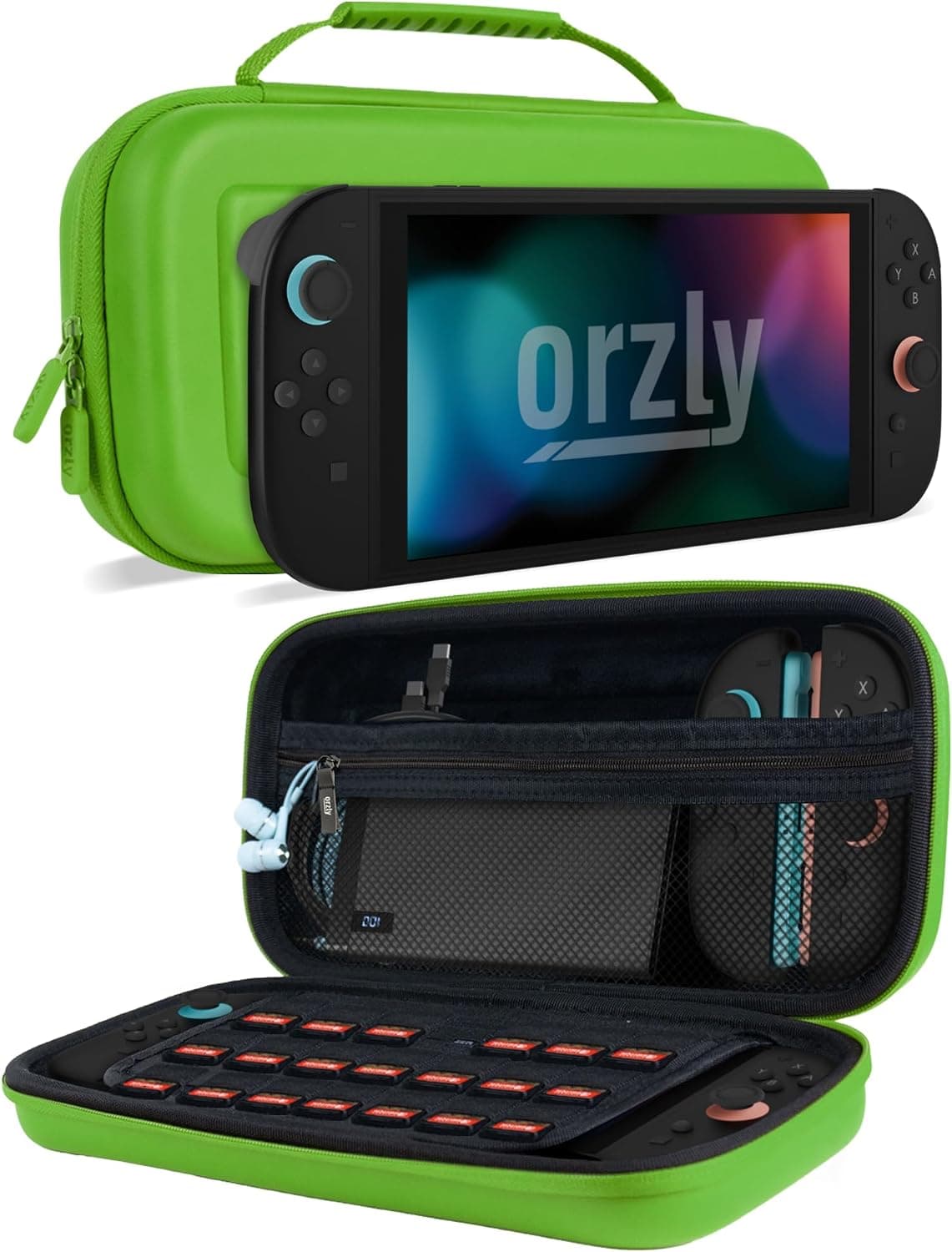 Orzly Funda de Transporte para Consola Nintendo Switch 2 2025 de 7.9 Pulgadas, Funda rígida con Almacenamiento Inteligente para Accesorios y Bolsillos de Juegos, Edición de Caja de Regalo