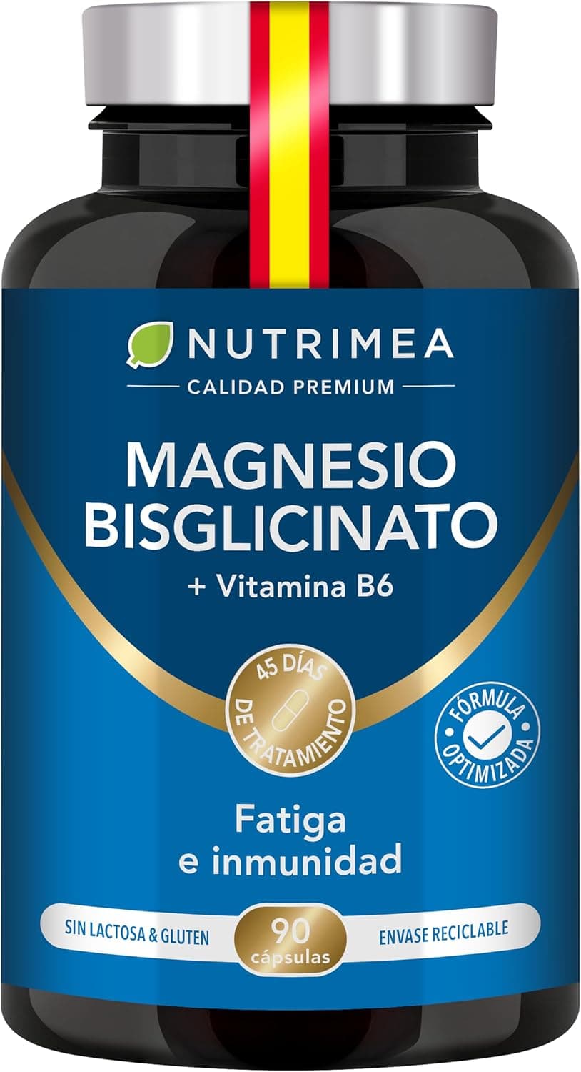 Magnesio Bisglicinato | Vitamina B6 Activa | 90 Cápsulas Veganas