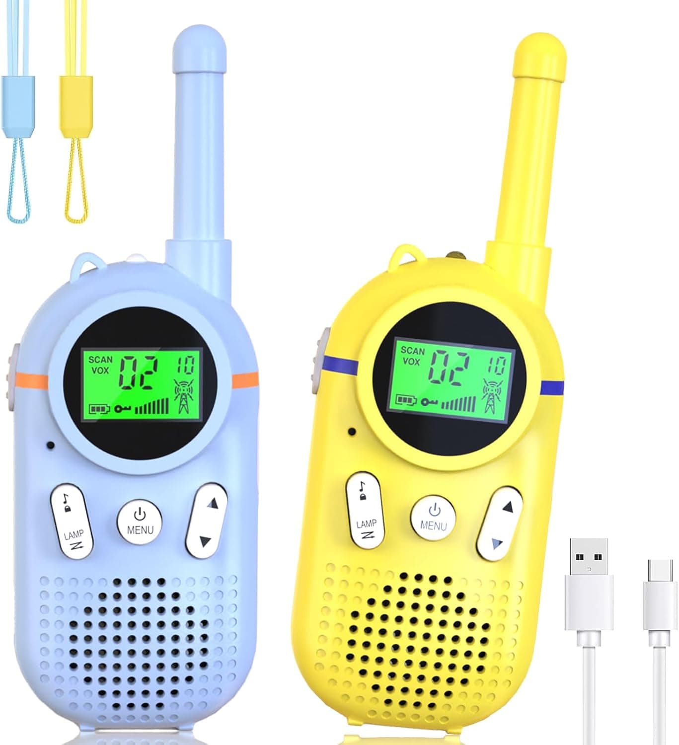 Walkie Talkie Niños Recargable Set de 2, 3KM Largo Alcance Walky Talky