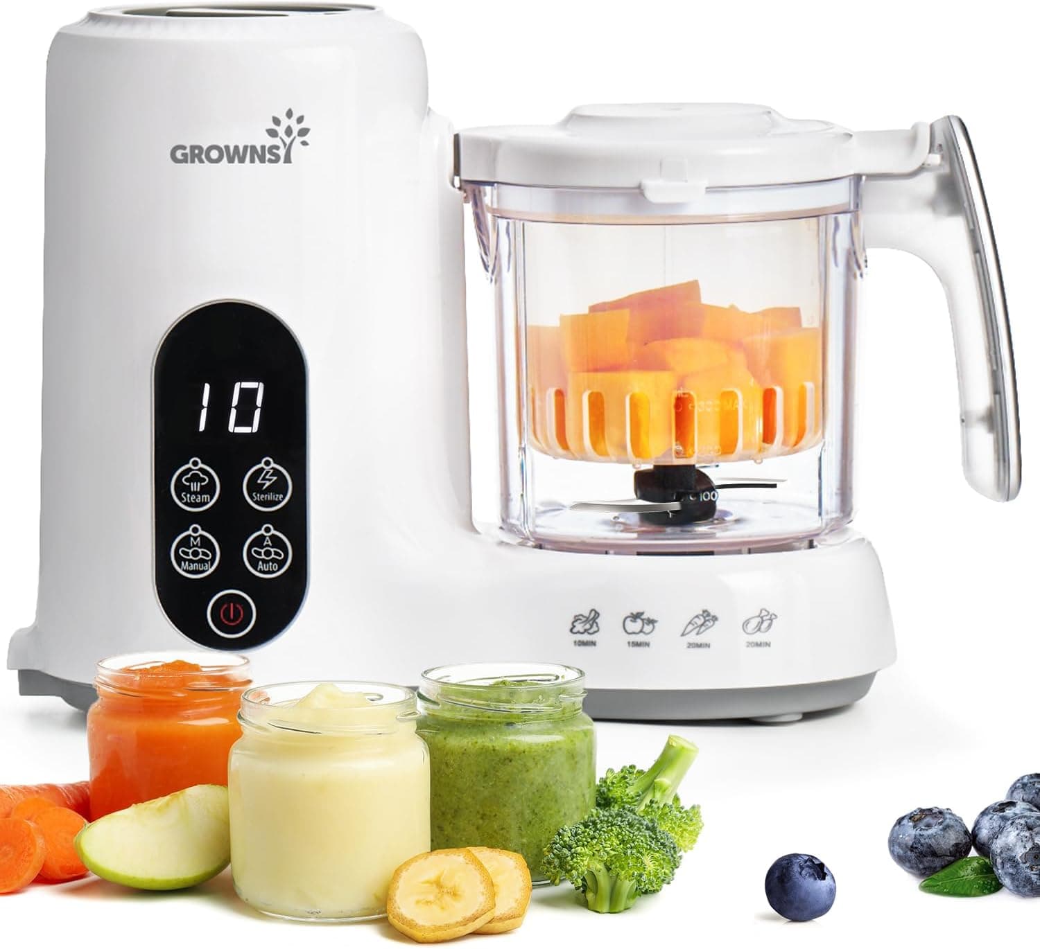Grownsy Robot De Cocina Para Bebé Con Cesta De Vapor