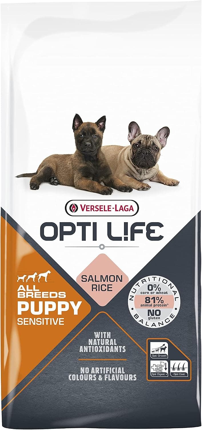 VERSELE-LAGA - OPTI Life Puppy Sensitive All Breeds - Pienso para Cachorros sensibles - Todas Las Razas - 12,5kg