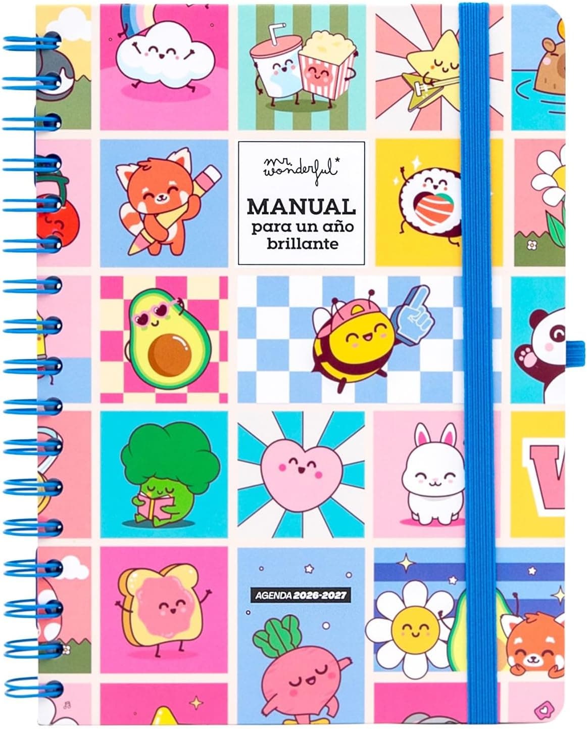 Mr. Wonderful - Agenda escolar 2026-2027 Semanal con Pegatinas y Extras – Planificador Semanal Completo Septiembre 2026 a Agosto 2027 con Regla, Bolsillo y Organización – Manual para un año brillante