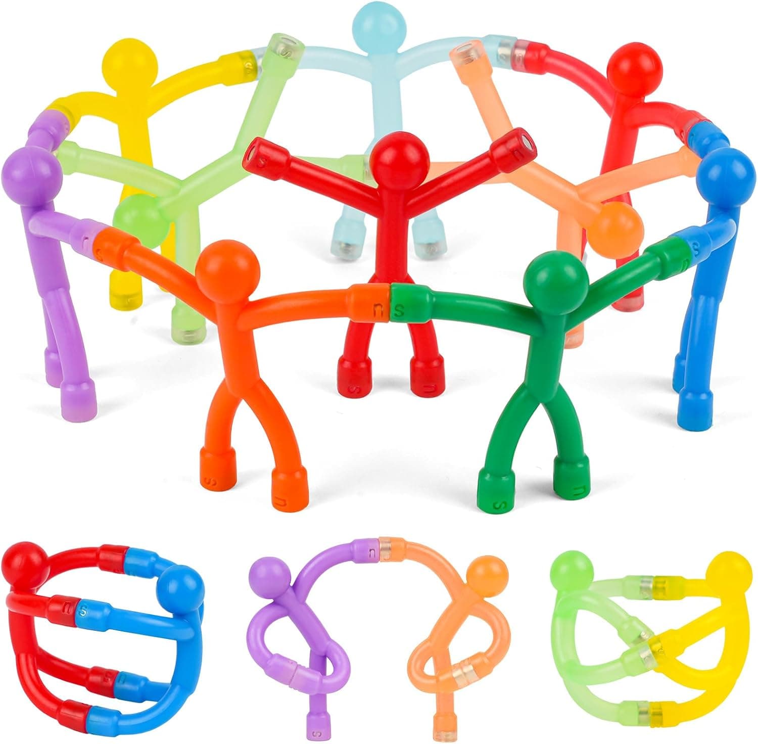 AUAUY 10Pzs Construcciones Magneticas, Juguete Educativo, Colores Brillante