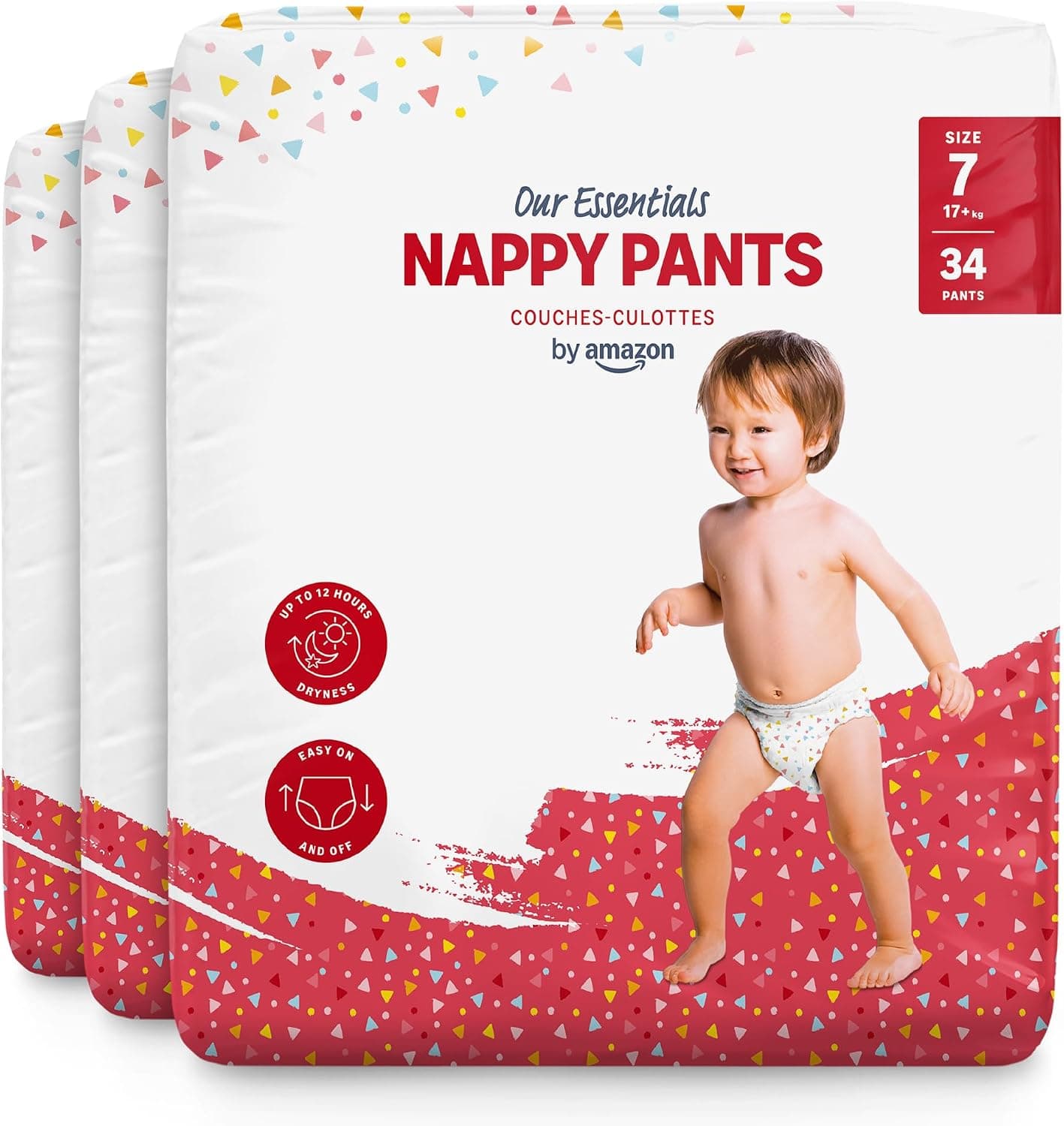 by Amazon Pañales braguita - Talla 7 (17+ kg) - 102 unidades (3 paquetes de 34)