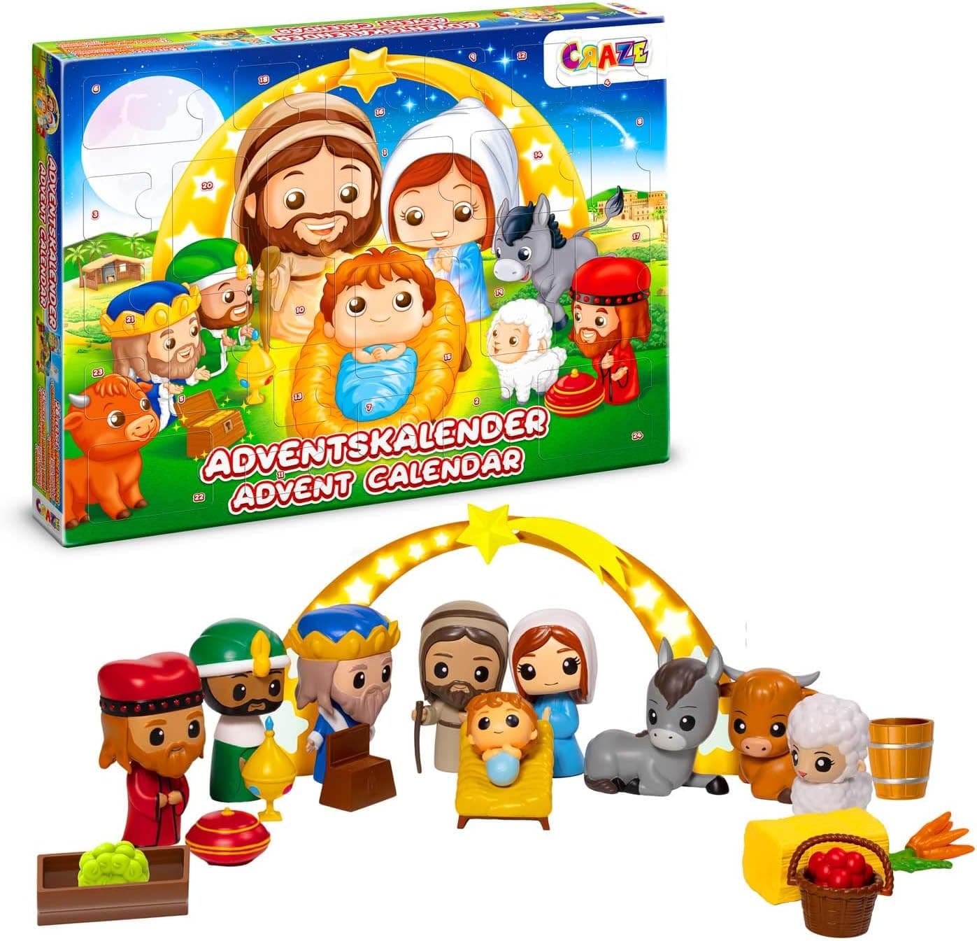 CRAZE Calendario de Adviento Belén para Niños - 24 Figuras