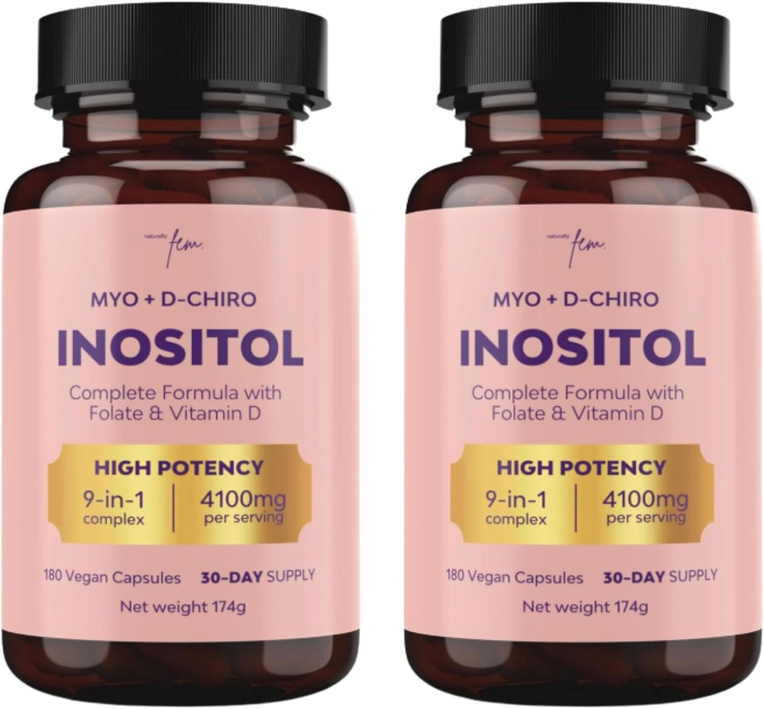 Inositol Myo y D-Chiro PCOS 4100 mg – Doble Pack (2 Unidades) – Función Metabólica y Equilibrio Hormonal – 9 en 1 con Folato 5-MTHF, Cromo, Zinc, Vitaminas B6, B12 y D3