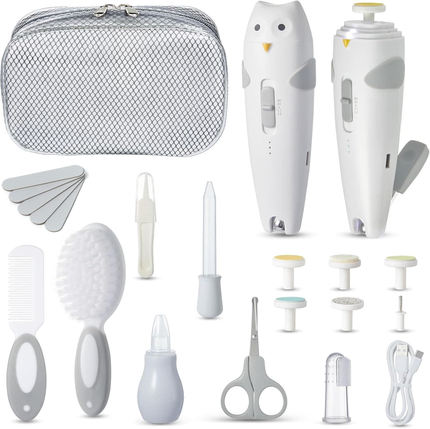 Lictin Kit Higiene Bebé 25 en1,Lima de Uñas Eléctrica para Bebés Recargable