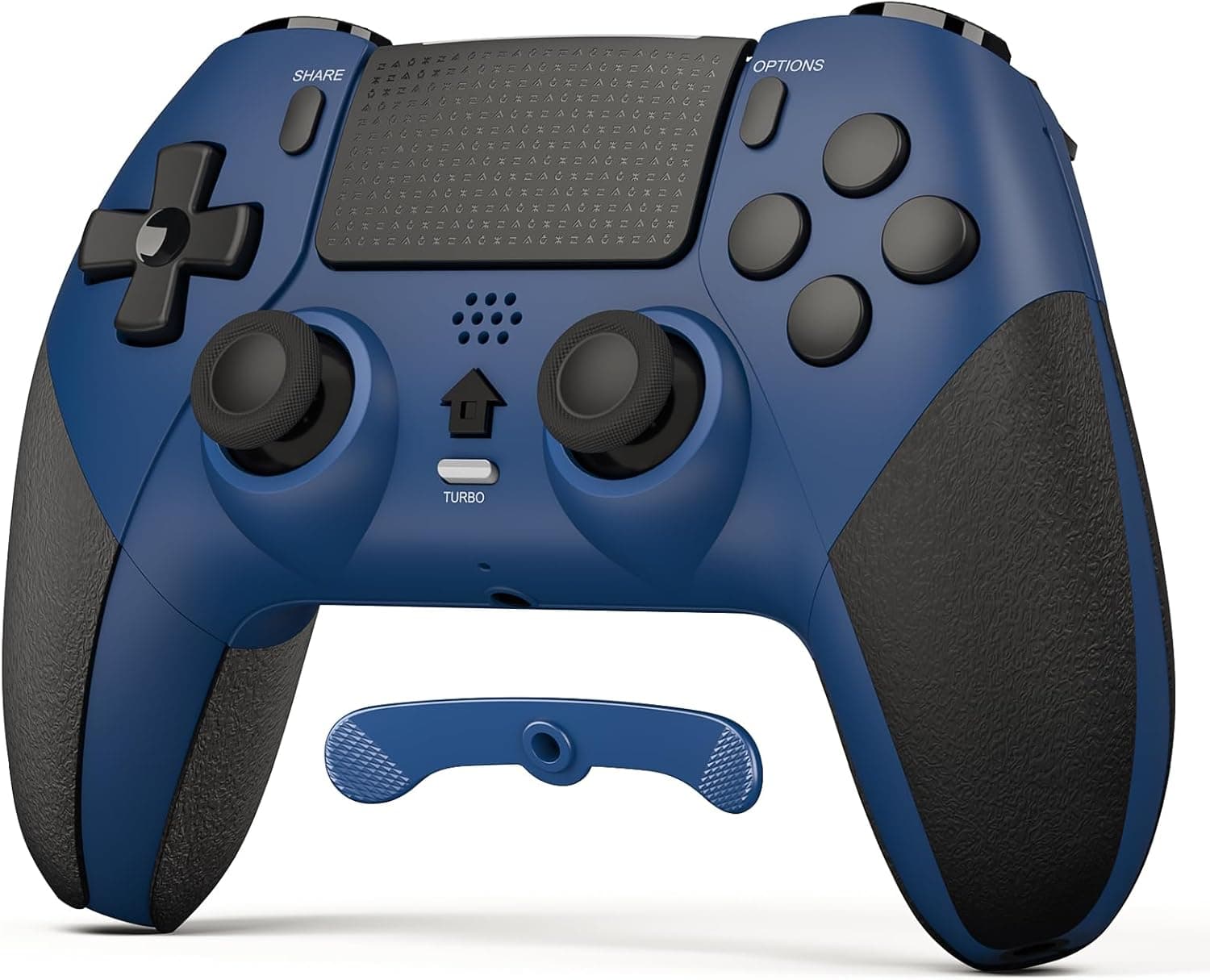 LATEC Mando para PS4, Mando Inalámbrico PS4 con Bluetooth, 2 Botones de Programación Macro, 6-Axis Sensor Giroscópico, Doble Vibración, Panel Táctil, Azul