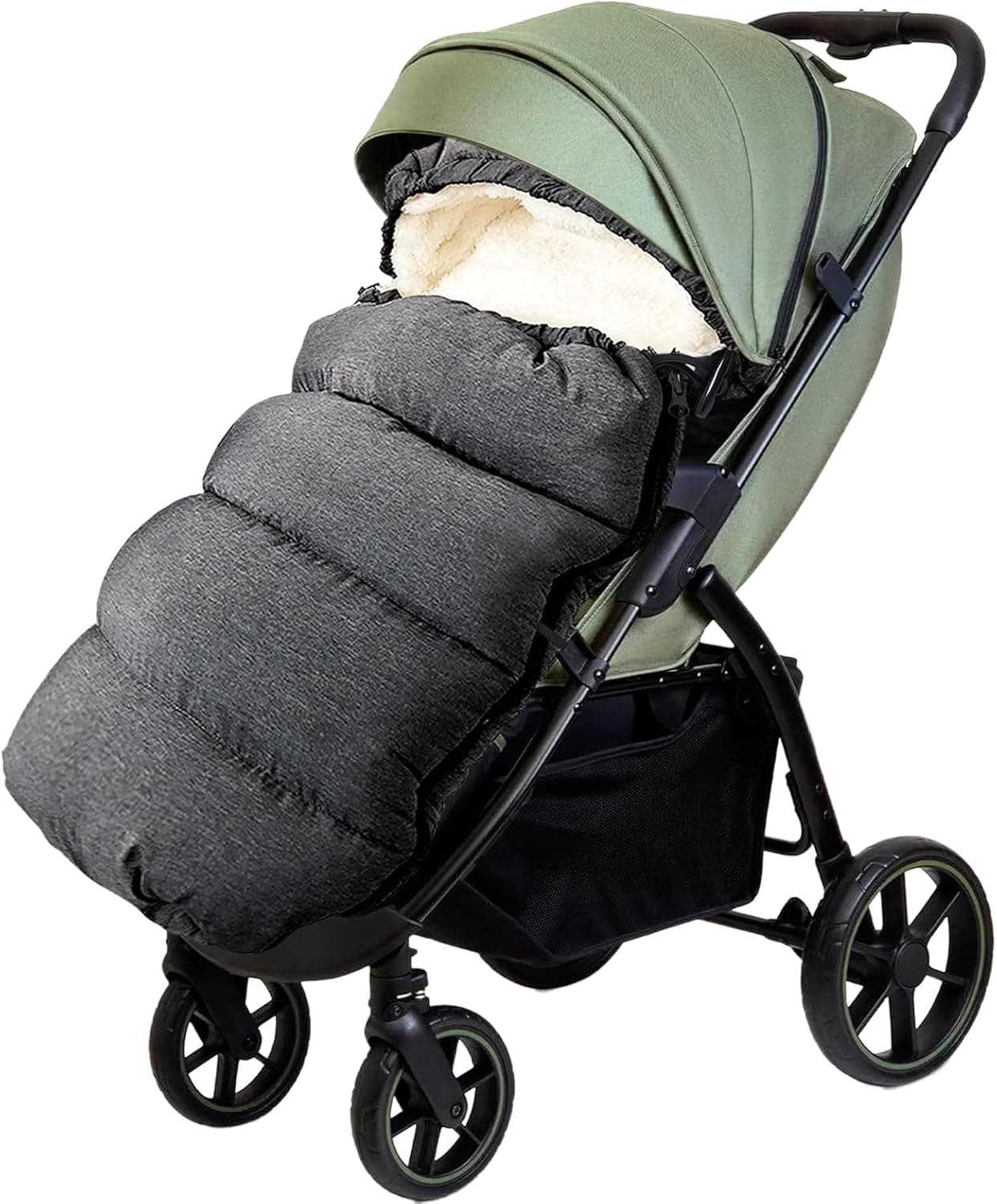 Saco Carro Bebe Invierno Universal, 100cm Longitud, Gris-Oscuro