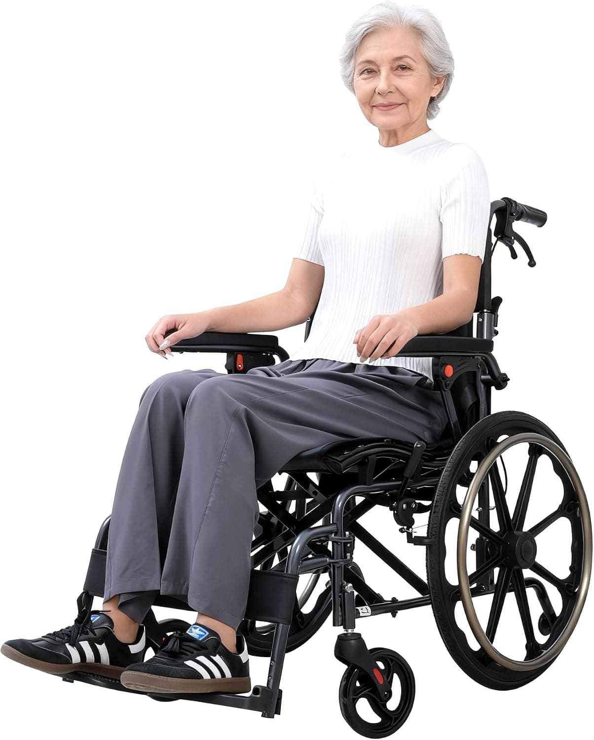 M4 Silla de Ruedas Plegable Autopropulsable Ligera y Resistente