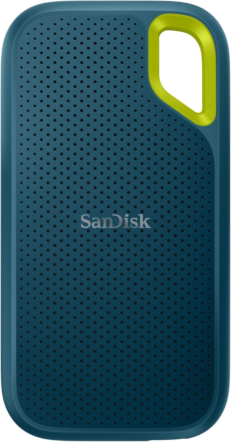 SANDISK Extreme SSD Externo Portátil 8TB (USB-C, Disco Duro Externo SSD con velodidad de Lectura de hasta 1050 MB/s, 1000 MB/s de Escritura, IP65 de Resistencia al Agua y al Polvo) Monterey