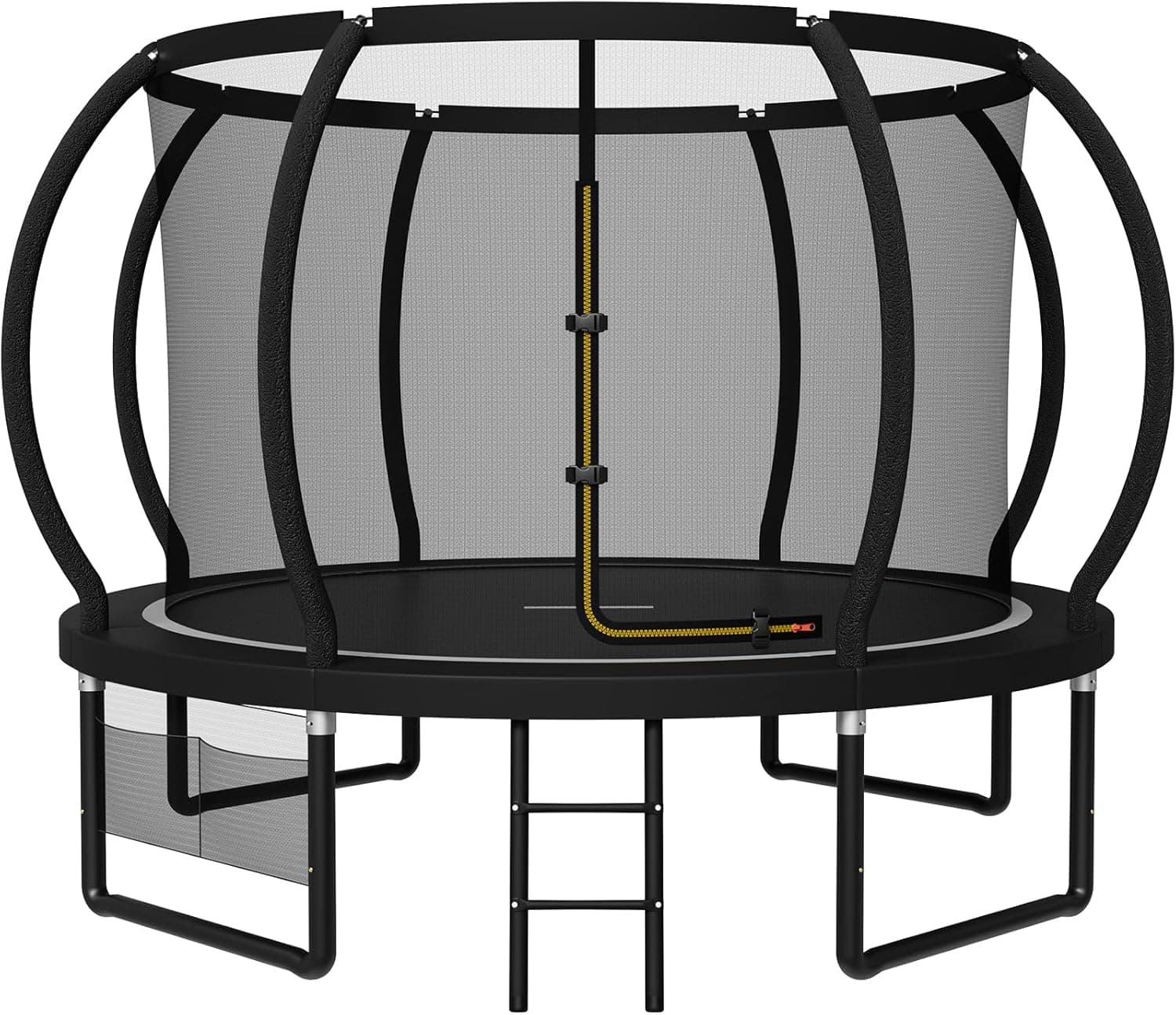 JUMMICO Trampolín de jardín para niños, 1,8 m, 2,3 m, 3,7 m, 4,3 m, 4,3 m, 4,9 m, Red de Seguridad y Postes Acolchados para niños, Interior y Exterior, máximo 150 kg