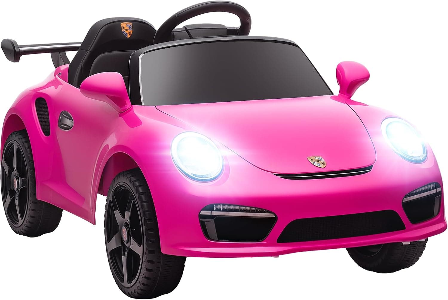 AIYAPLAY Coche Eléctrico para Niños 12V Licencia RUF CTR 3 Clubsport Rosa