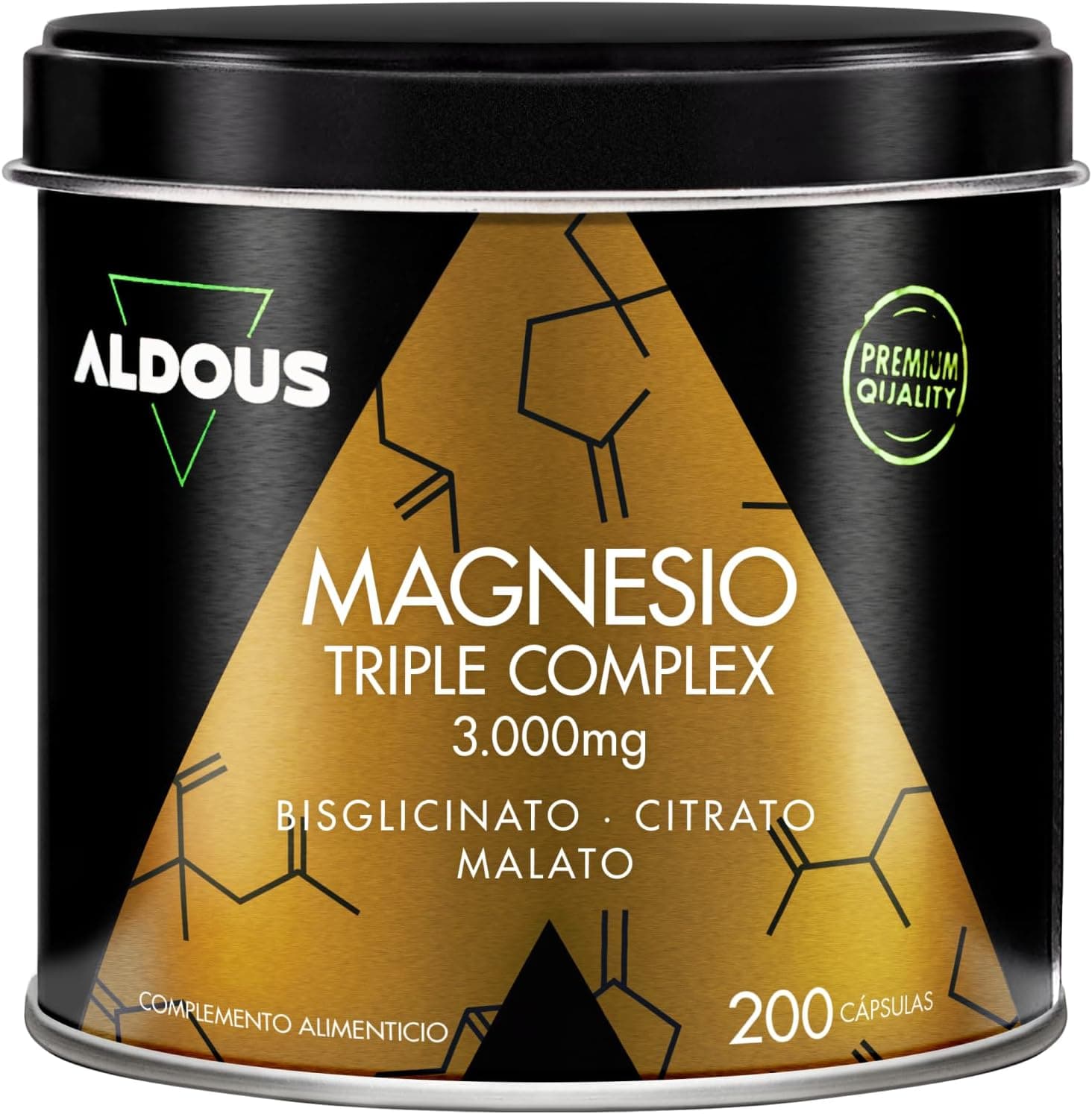 Magnesio Complex - 3000mg-200 Cápsulas Triple Magnesio - Energia, Bienestar