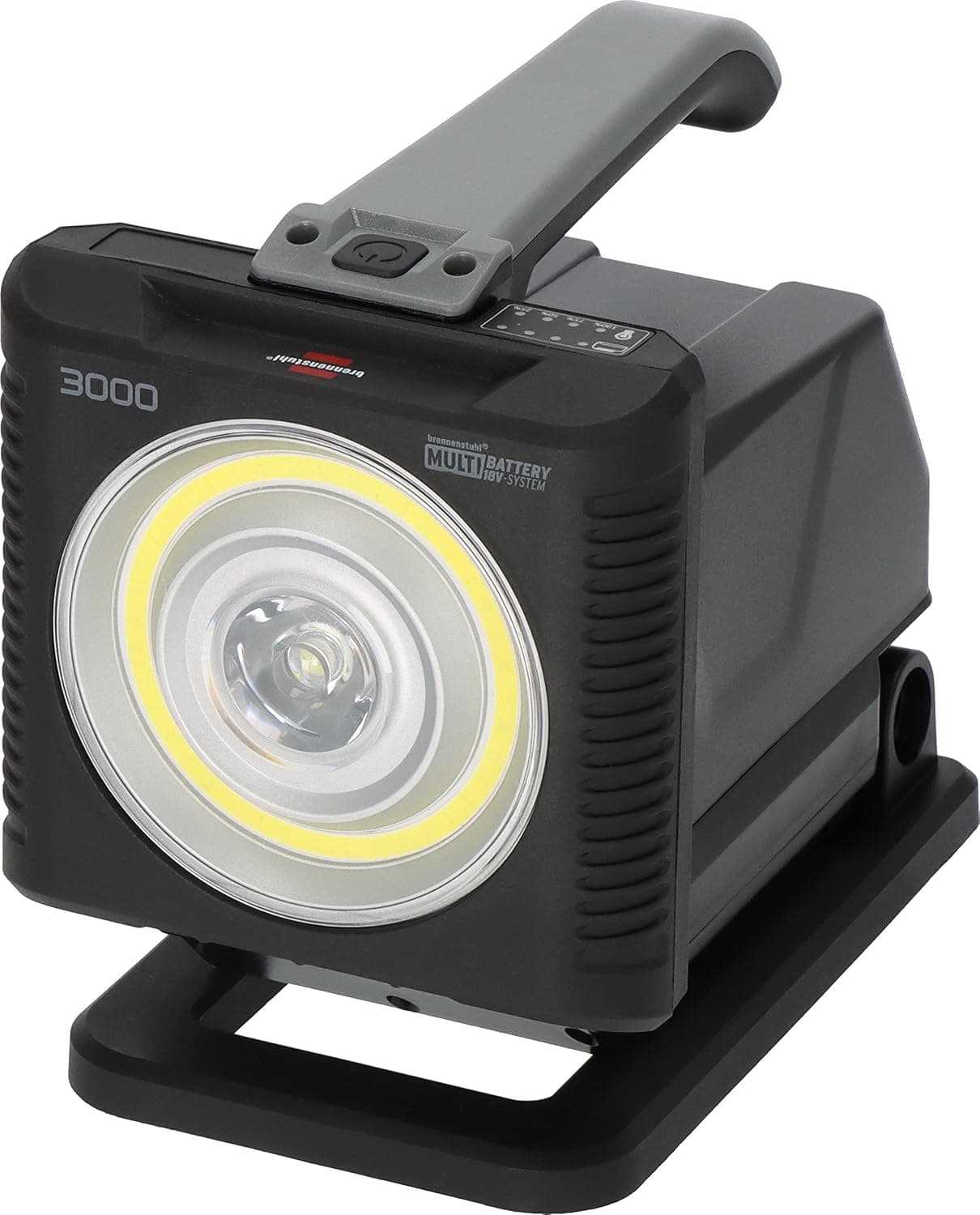 Brennenstuhl Professional Multi Battery foco LED HL 3000 foco de trabajo 1140+2160lm (20W, IP54, compatible con baterías de 18V de 10 fabricantes diferentes, sin batería)