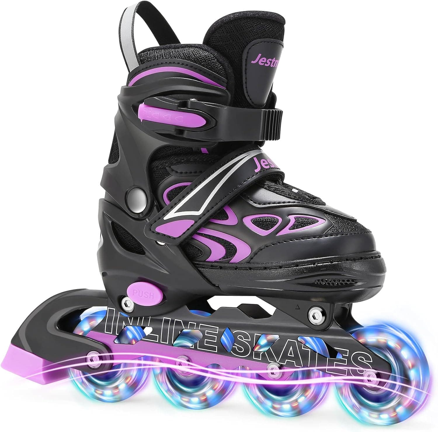 Patines en Linea niña niño, 4 tamaños Ajustables con Ruedas Que Brillan, Patines 4 Ruedas para Niños para Interiores y Exteriores