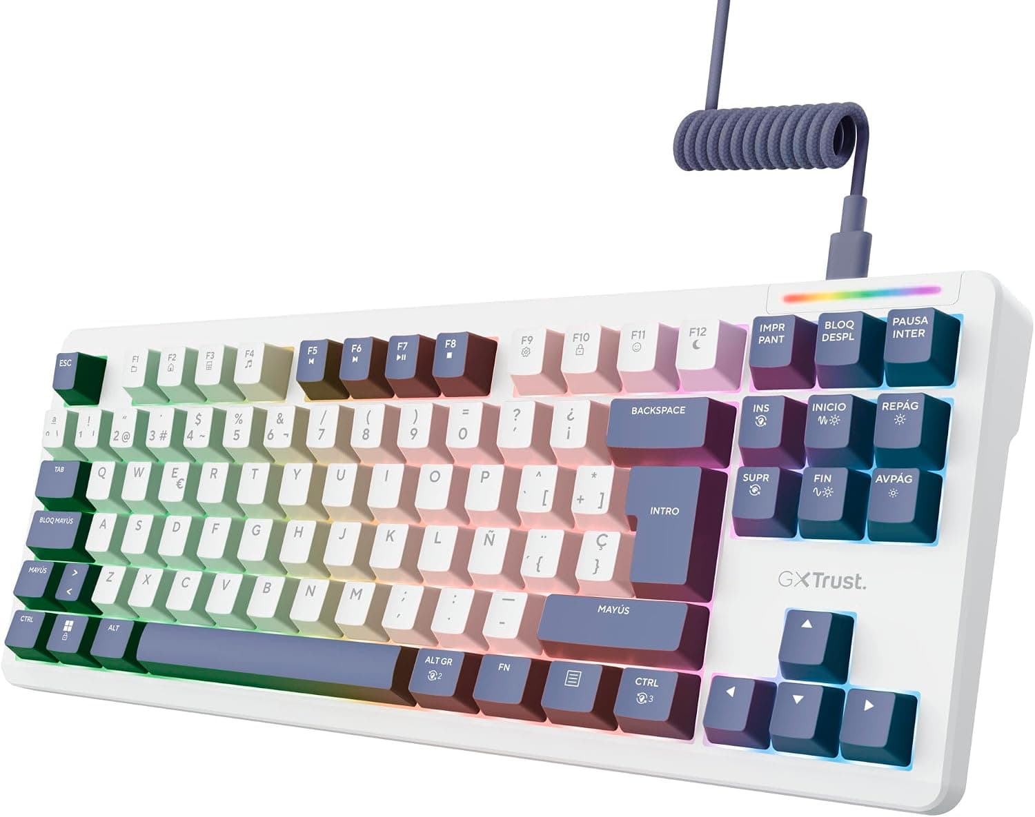 GXTrust Xyra Teclado Mecánico TKL Español QWERTY Gasket 80%, Blanco