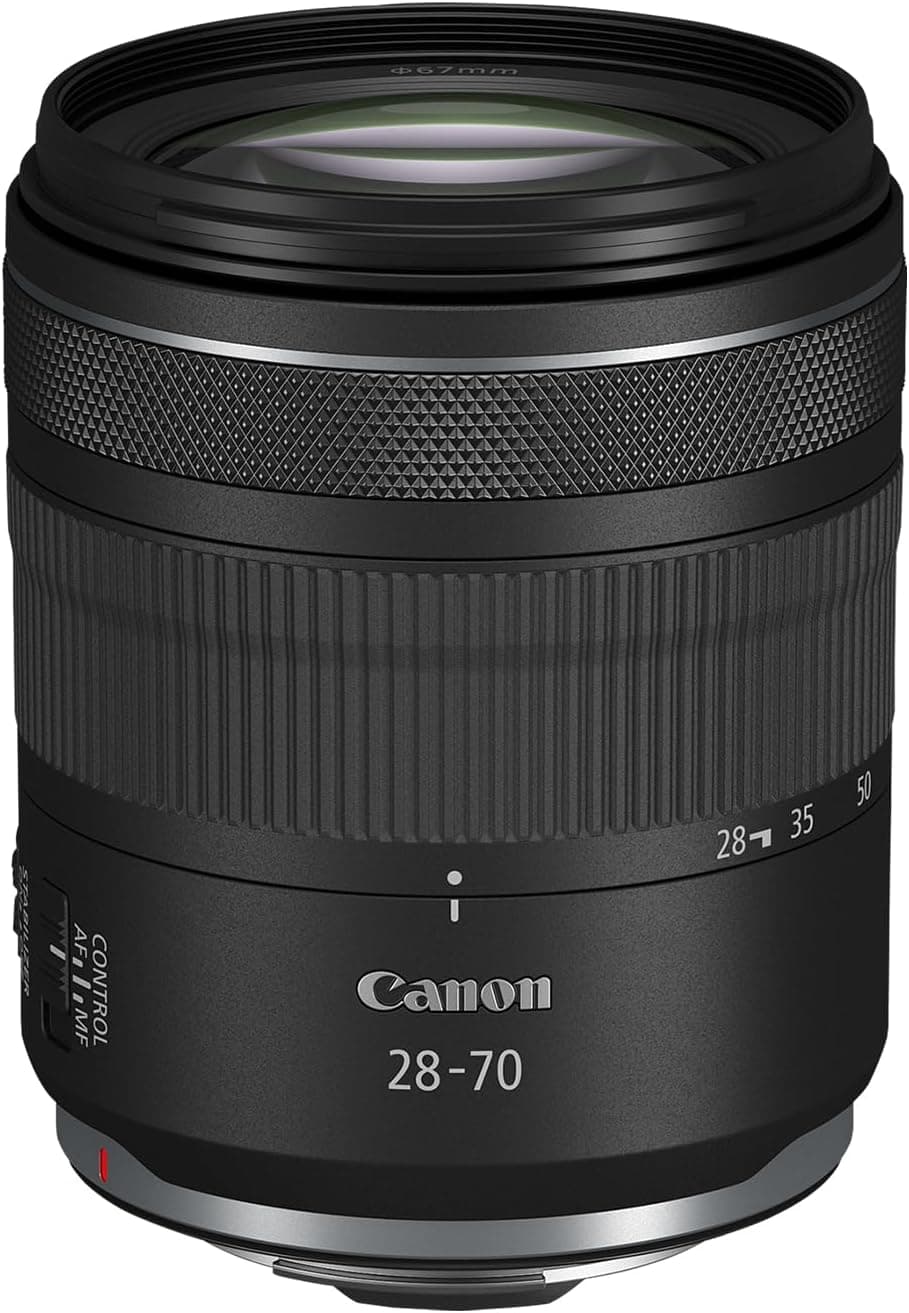 Canon Objetivo zoom estándar RF 28-70mm F2.8 IS STM para cámaras del sistema EOS R con estabilizador de imagen de 5,5 pasos sellado contra las inclemencias meteorológicas y un diseño compacto y ligero
