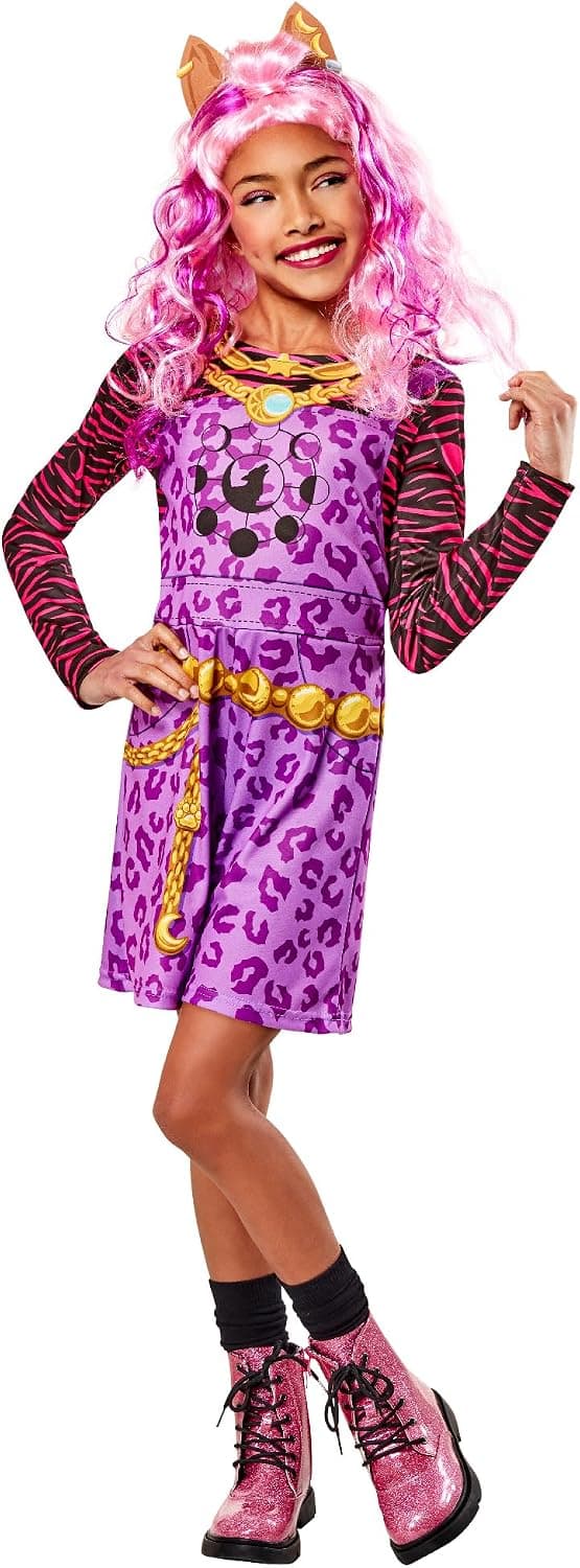 Rubies Disfraz Clawdeen classic para niñas, Vestido y diadema. Oficial Monster High, para Carnaval, Navidad, Cumpleaños, Fiestas y Halloween