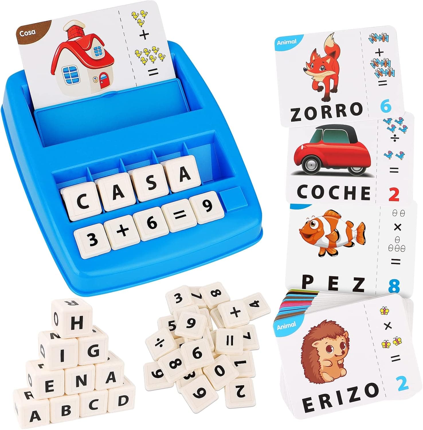 Joozmui Juguetes Niños 3 4 5 6 7 8 Años, Juegos Educativos Niños 3-10 Años Regalo Niña 3-11 Año Juegos para Niño Juguete Niña Aprender a Leer Juguete Montessori Scrabble Español