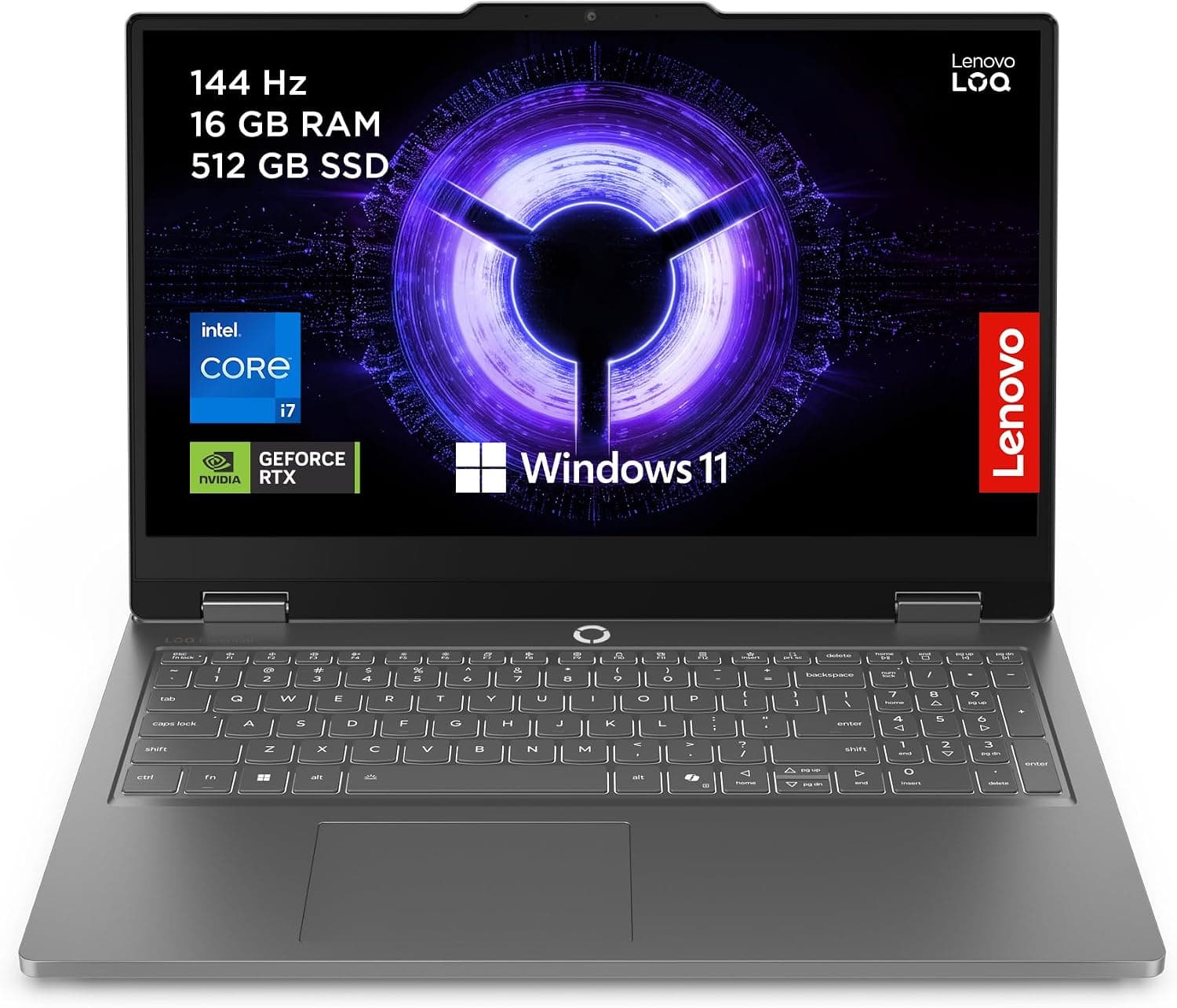Lenovo LOQ Essential Gen 11 - Ordenador Portátil Gaming IA 15.6" FHD (Intel Core i7-13650HX, NVIDIA GeForce RTX 5050, 16GB RAM, 512GB SSD, 144 Hz, Wi-Fi 6, Windows 11 Home) QWERTY Español - Gris Luna