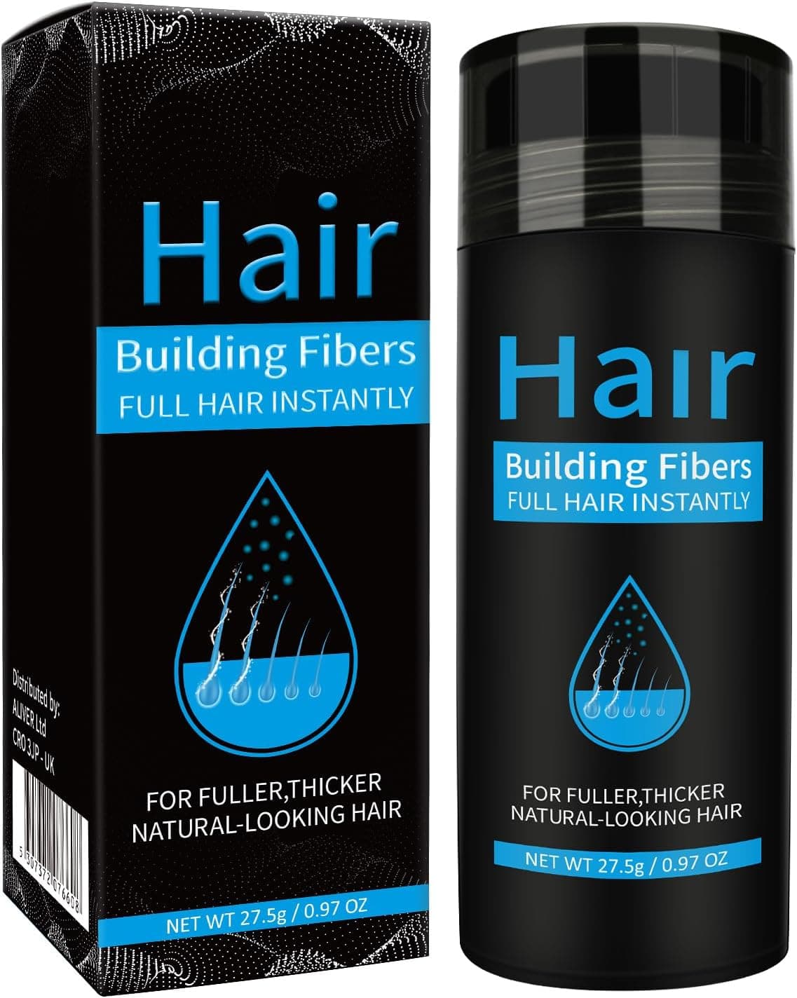Fibras Capilares Castaño Oscuro 27.5g Fibra Cabello Para Pérdida de Cabello Hair Building Polvos pelo Hombre y mujere (marron oscuro)