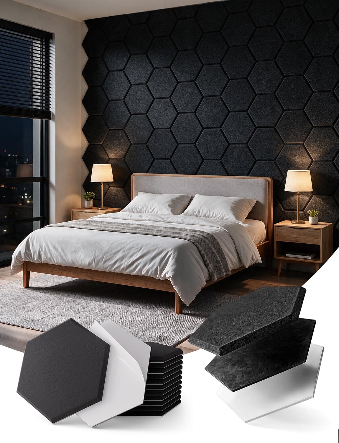 Kuchoow Paneles Insonorizar Pared Hexagonal Decorativos Habitacion