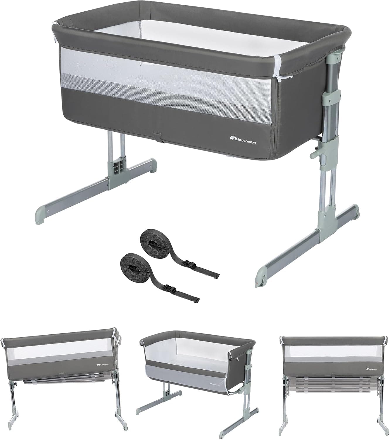 Bebeconfort Calidoo Cuna Colecho 2 en 1, 0–9 kg, Grey Mist